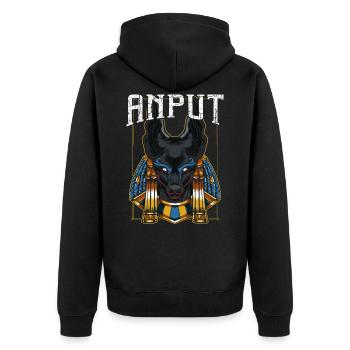 Anput Mythologie Gott Gottheit Ägyptisch Göttin - Unisex Premium Bio Zip Hoodie - Schwarz - Hinten - Nico (187cm)