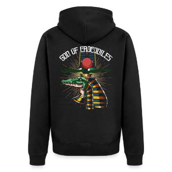Dieu de l'eau égyptien Sobek - Veste à capuche bio Premium Unisexe - noir - Dos - Nico (187cm)