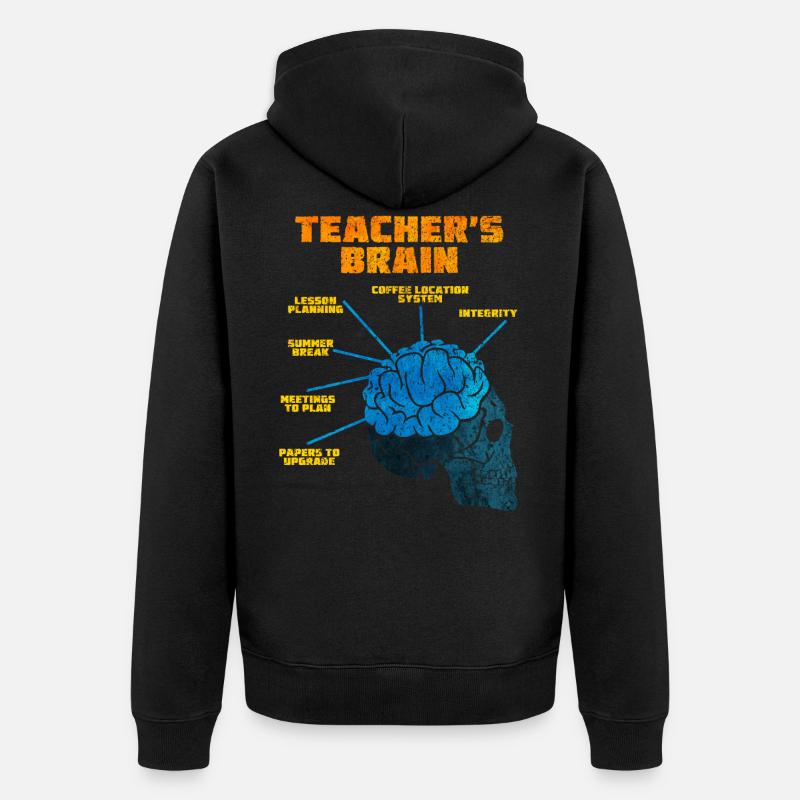 Cerveau de l'enseignant - Veste à capuche bio Premium Unisexe - noir