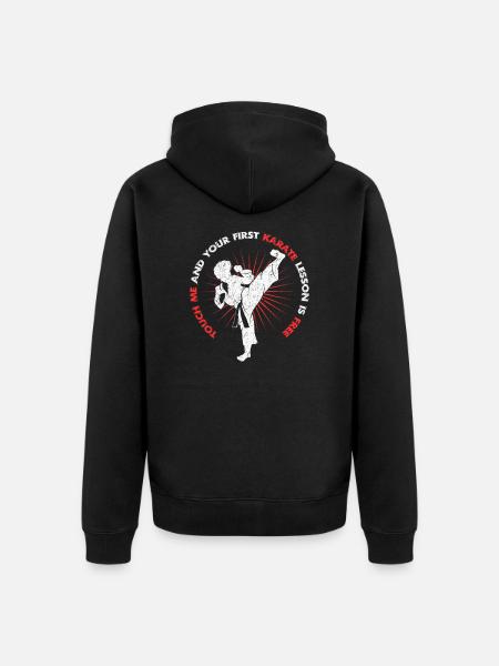 karate - Unisex Premium Organic Zip Hoodie - black