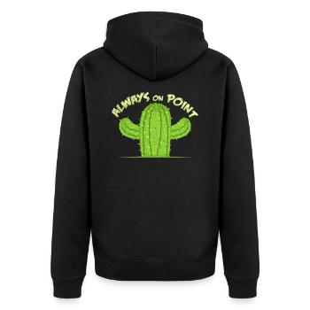 Kakteen Gewächse - Unisex Premium Bio Zip Hoodie - Schwarz - Hinten - Nico (187cm)