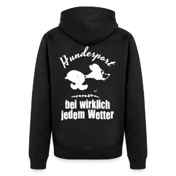 Hundesport - Unisex Premium Bio Zip Hoodie - Schwarz - Hinten - Nico (187cm)