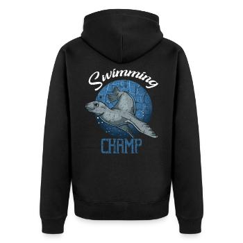 Seehund Seelöwe Seerobbe Ohrenrobbe Robbe Wildnis - Unisex Premium Bio Zip Hoodie - Schwarz - Hinten - Nico (187cm)