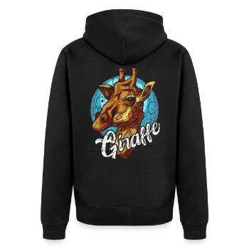 Girafe de steppe animal sauvage girafe - Veste à capuche bio Premium Unisexe - noir - Dos - Nico (187cm)