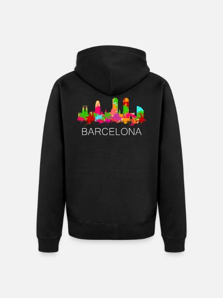 Barcelona - Unisex Premium Bio Zip Hoodie - Schwarz
