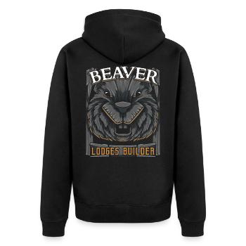 Biber - Unisex Premium Bio Zip Hoodie - Schwarz - Hinten - Nico (187cm)