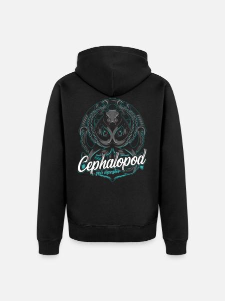 Oktopus - Unisex Premium Bio Zip Hoodie - Schwarz