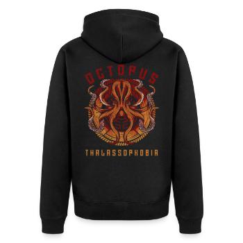 Octopus octopus sea creatures lifebuoy ocean - Unisex Premium Organic Zip Hoodie - black - Back - Nico (187cm)
