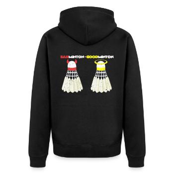 Jeu de flipper badminton badminton pun - Veste à capuche bio Premium Unisexe - noir - Dos - Nico (187cm)