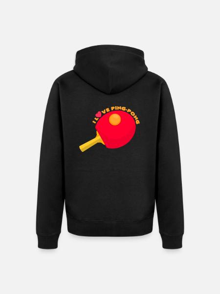 tafeltennis - Uniseks Premium bio ziphoodie - zwart