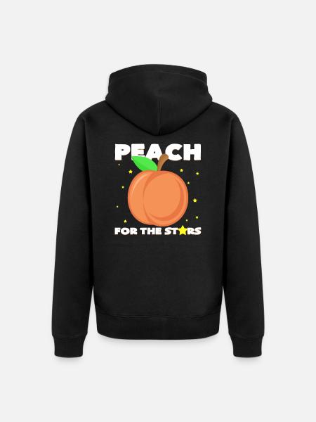 Peach pun - Unisex Premium Organic Zip Hoodie - black