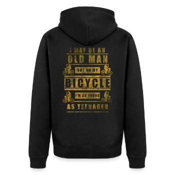 bicycle - Unisex Premium Organic Zip Hoodie - black - Back - Nico (187cm)