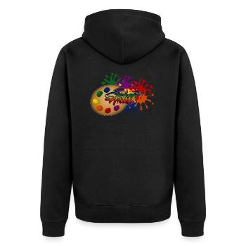 Künstler - Unisex Premium Bio Zip Hoodie - Schwarz - Hinten - Nico (187cm)