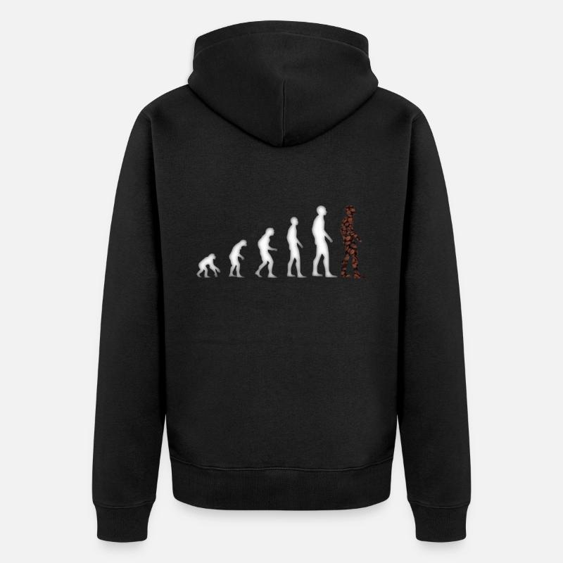 Évolution de l'homme - Veste à capuche bio Premium Unisexe - noir