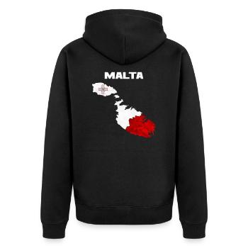 Malta - Unisex Premium Bio Zip Hoodie - Schwarz - Hinten - Nico (187cm)