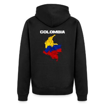 Colombie - Veste à capuche bio Premium Unisexe - noir - Dos - Nico (187cm)