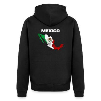 Mexiko - Unisex Premium Bio Zip Hoodie - Schwarz - Hinten - Nico (187cm)