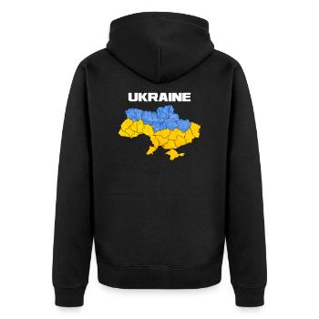 Ukraine - Veste à capuche bio Premium Unisexe - noir - Dos - Nico (187cm)