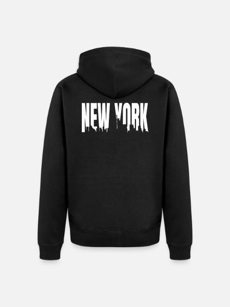 New York - Unisex Premium Bio Zip Hoodie - Schwarz