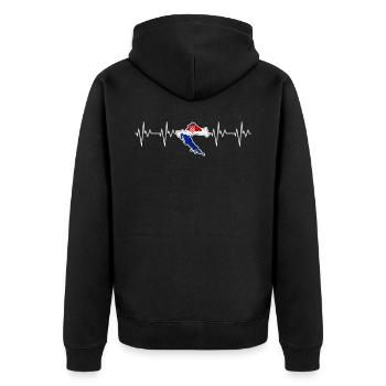 Kroatien - Unisex Premium Bio Zip Hoodie - Schwarz - Hinten - Nico (187cm)