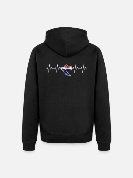 Croatia - Unisex Premium Organic Zip Hoodie - black
