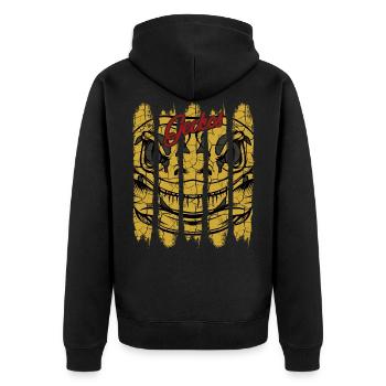 Vintage Retro Style Gecko | Lizard gift - Unisex Premium Organic Zip Hoodie - black - Back - Nico (187cm)