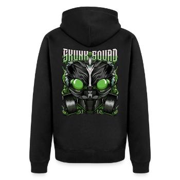 Skunk Squad Gasmaske Abstrakt Stinktier Geschenk - Unisex Premium Bio Zip Hoodie - Schwarz - Hinten - Nico (187cm)
