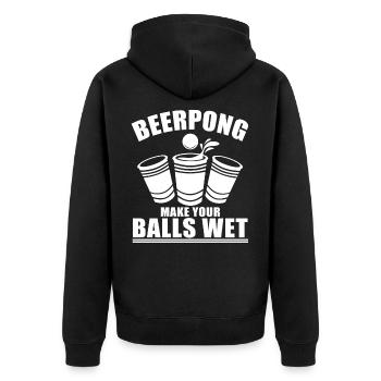 Beer Pong - Unisex Premium Organic Zip Hoodie - black - Back - Nico (187cm)