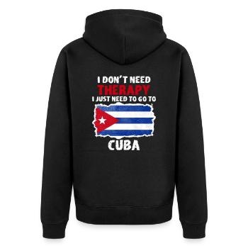 Kuba Cuba Südamerika Geschenk Geschenkidee - Unisex Premium Bio Zip Hoodie - Schwarz - Hinten - Nico (187cm)