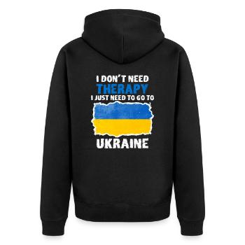 Ukraine pays ukrainien cadeau idée cadeau - Veste à capuche bio Premium Unisexe - noir - Dos - Nico (187cm)