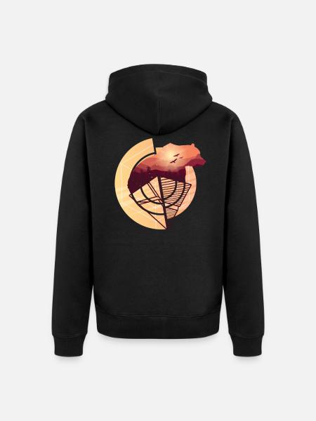 Bear wilderness nature - Unisex Premium Organic Zip Hoodie - black