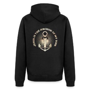 Jésus est l'ancre de mon âme | Cadeau du Christ - Veste à capuche bio Premium Unisexe - noir - Dos - Nico (187cm)