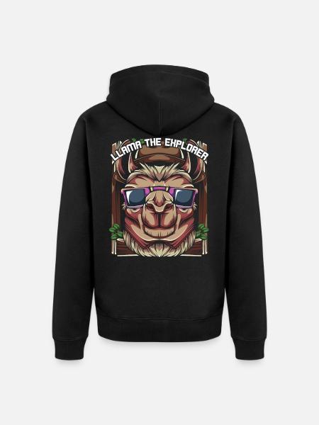 lama - Unisex Premium Organic Zip Hoodie - black