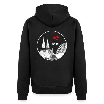 Cologne Cathedral - Unisex Premium Organic Zip Hoodie - black - Back - Nico (187cm)