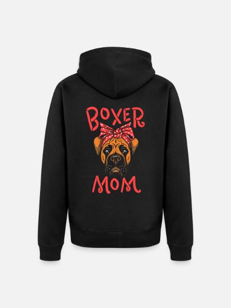 Boxer Mum Morhund Hundefarergave - Premium økologisk unisex-hettejakke - svart