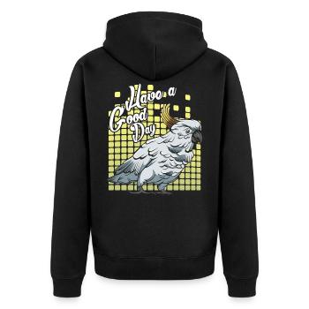 cockatoo - Unisex Premium Organic Zip Hoodie - black - Back - Nico (187cm)