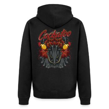 cockatoo - Unisex Premium Organic Zip Hoodie - black - Back - Nico (187cm)
