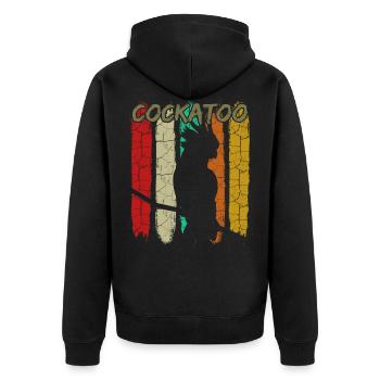 cockatoo - Unisex Premium Organic Zip Hoodie - black - Back - Nico (187cm)