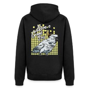 Cacatode | Cadeau de papa ou de perroquet Kakadus - Veste à capuche bio Premium Unisexe - noir - Dos - Nico (187cm)