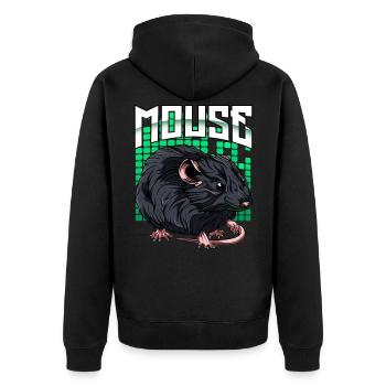 House mouse mouse mouse gift - Unisex Premium Organic Zip Hoodie - black - Back - Nico (187cm)