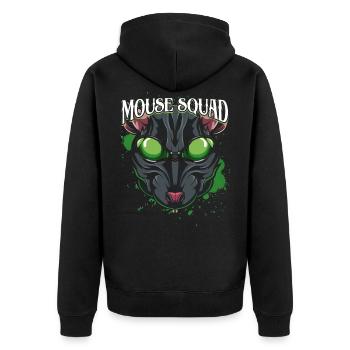 Maus - Unisex Premium Bio Zip Hoodie - Schwarz - Hinten - Nico (187cm)