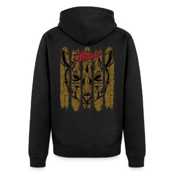 Vintage Retro Style Mice | Mouse Animal Gift - Unisex Premium Organic Zip Hoodie - black - Back - Nico (187cm)
