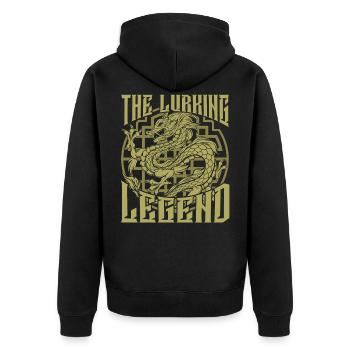 Chinesischer Drache - Unisex Premium Bio Zip Hoodie - Schwarz - Hinten - Nico (187cm)