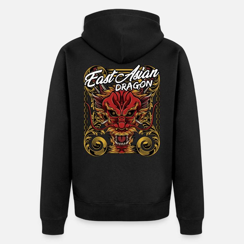 Dragon chinois | Long Fabuleux cadeau - Veste à capuche bio Premium Unisexe - noir