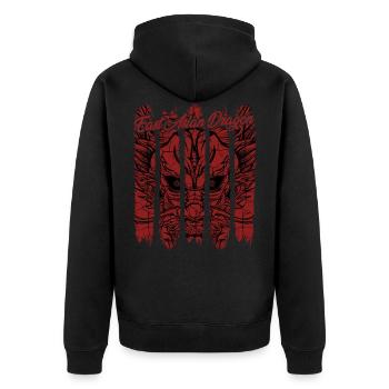 Vintage Retro Style Chinesischer Drache | Geschenk - Unisex Premium Bio Zip Hoodie - Schwarz - Hinten - Nico (187cm)