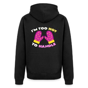 Bäckerin - Unisex Premium Bio Zip Hoodie - Schwarz - Hinten - Nico (187cm)