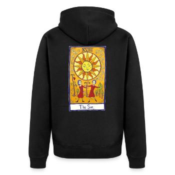 Sun XVIII Tarot - Unisex Premium Organic Zip Hoodie - black - Back - Nico (187cm)