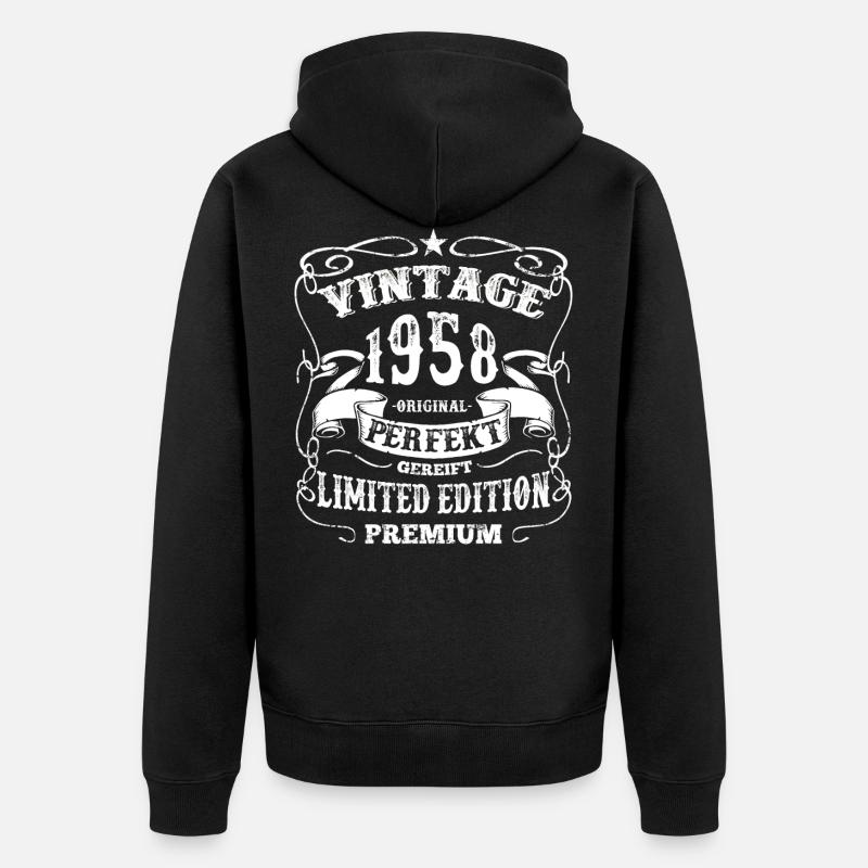 Vintage 1958 - Veste à capuche bio Premium Unisexe - noir