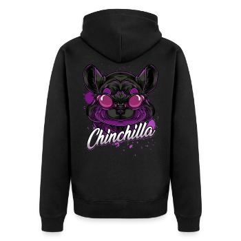 Trendy Chinchilla Cool Maus Sonnenbrille Geschenk - Unisex Premium Bio Zip Hoodie - Schwarz - Hinten - Nico (187cm)