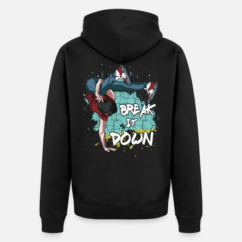 Breakdance - Unisex Premium Bio Zip Hoodie - Schwarz